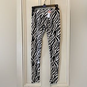 Zebra print leggings, size small